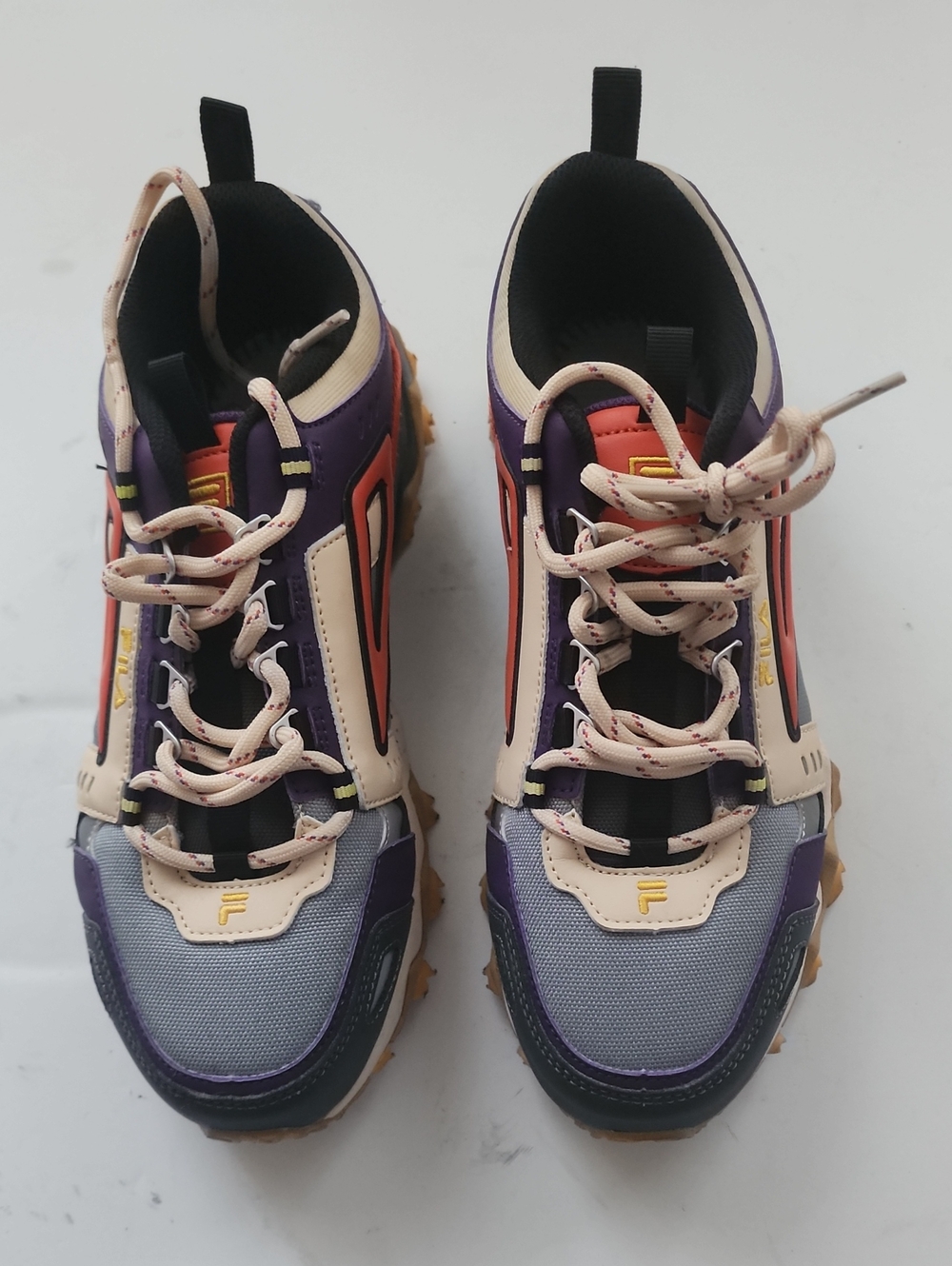 Fila Kids Sneakers Purple Peach Gray Orange Accent